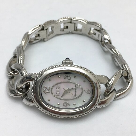Vintage Ecclissi Watch Sterling Silver Quartz Chain Link Works - Picture 1 of 8